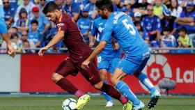 Suárez y Bergara en el Getafe - Barcelona.