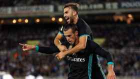 Mayoral celebra el gol de Bale