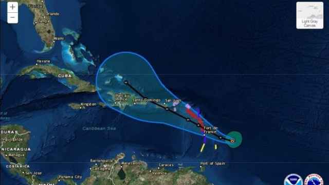 El huracán María a su llegada al Caribe y a Puerto Rico.