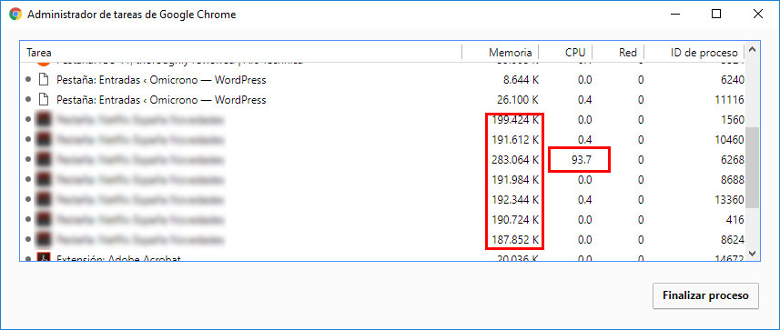 uso memoria cpu minar bitcoin web