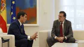 Rivera y Rajoy durante una reunión en la Moncloa.