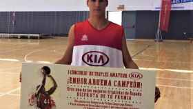 Gerard Jofresa tras ganarse una plaza en el concurso de triples de la ACB.
