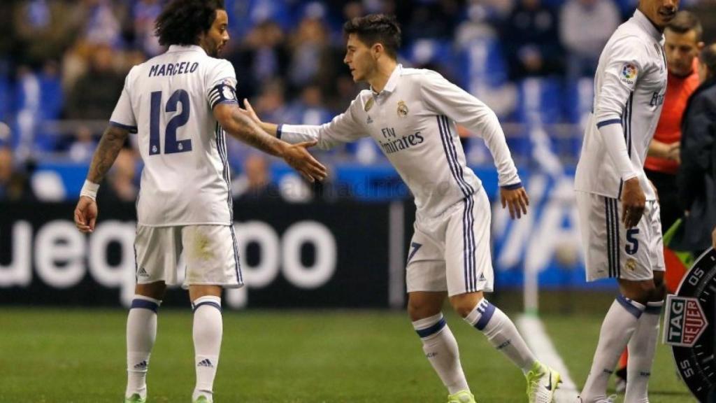 Tejero con el primer equipo del Real Madrid