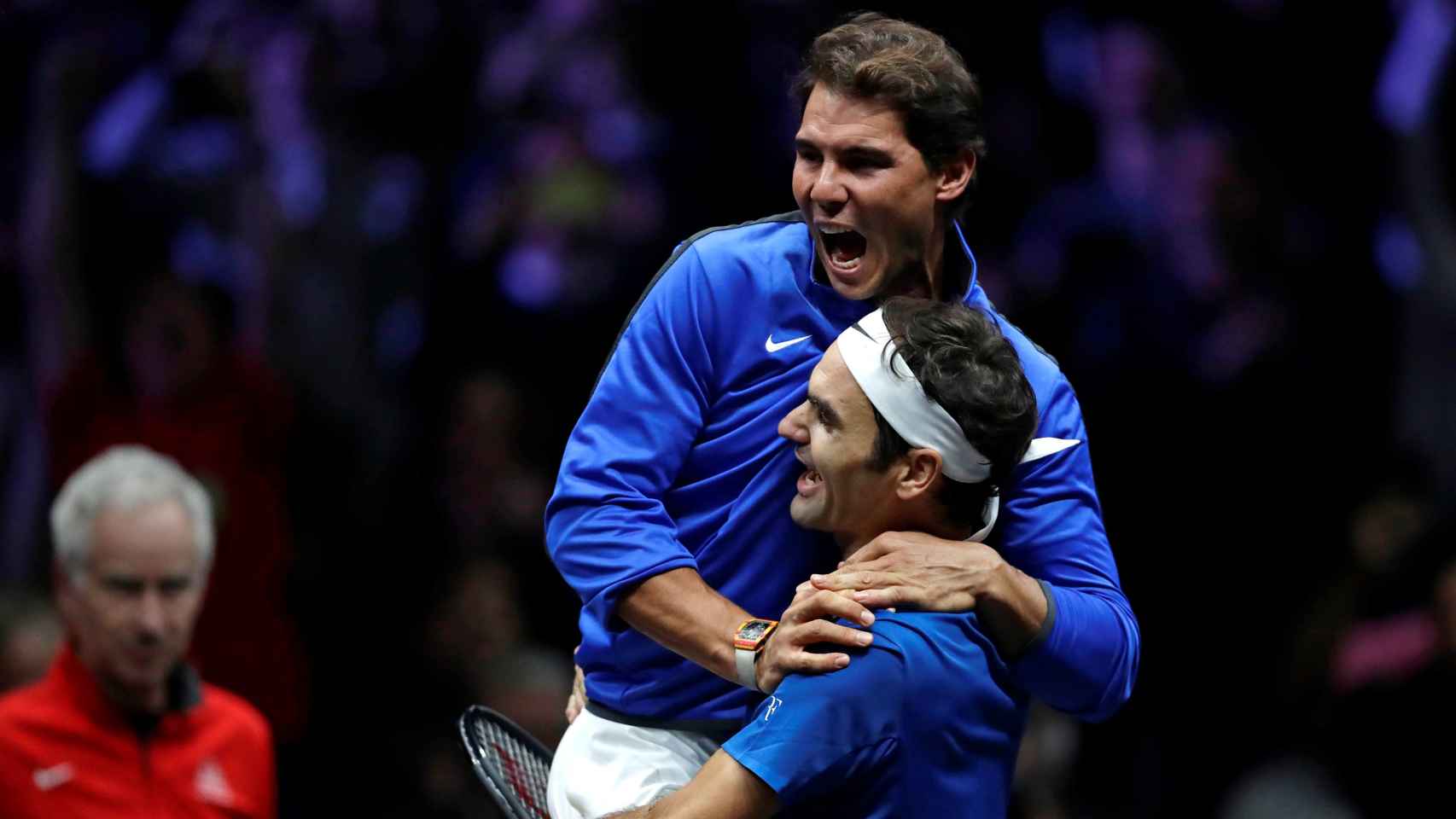 Nadal y Federer juntos en la Laver Cup 2017.