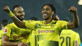 Aubameyang celebrando un gol con el Borussia Dortmund está temporada. Foto: (@Aubameyang7)