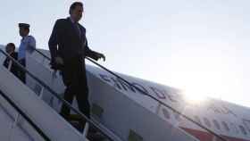El presidente del Gobierno, Mariano Rajoy, a su llegada a EEUU.