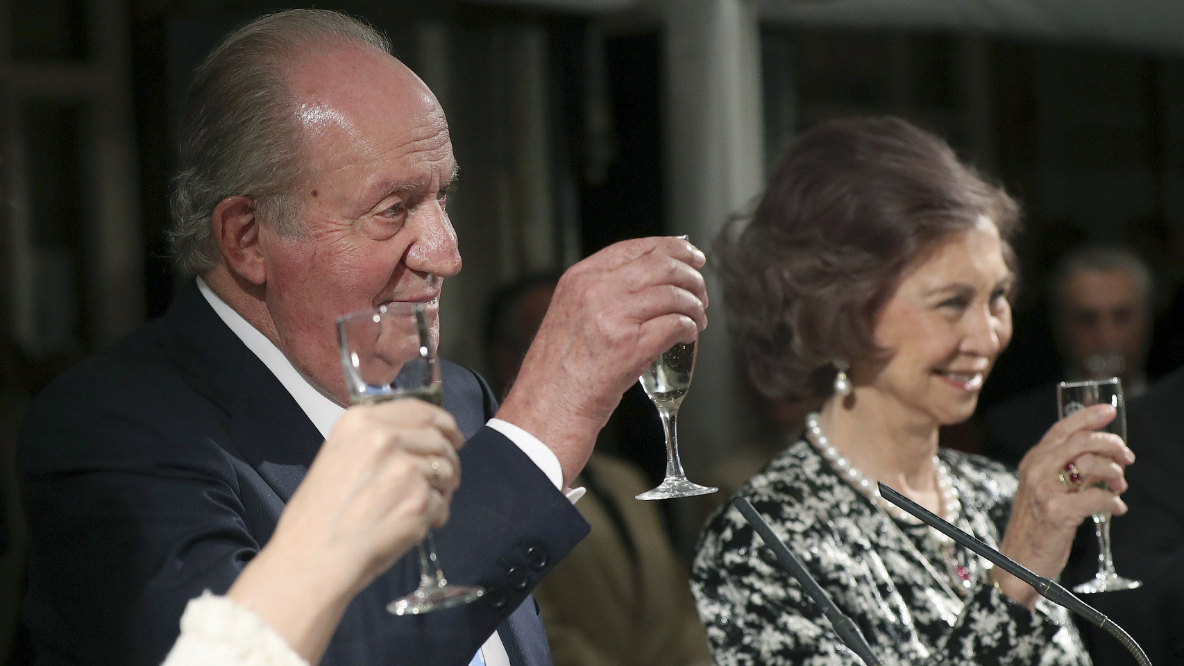 Juan Carlos y Sofía estuvieron sonrientes en el evento.