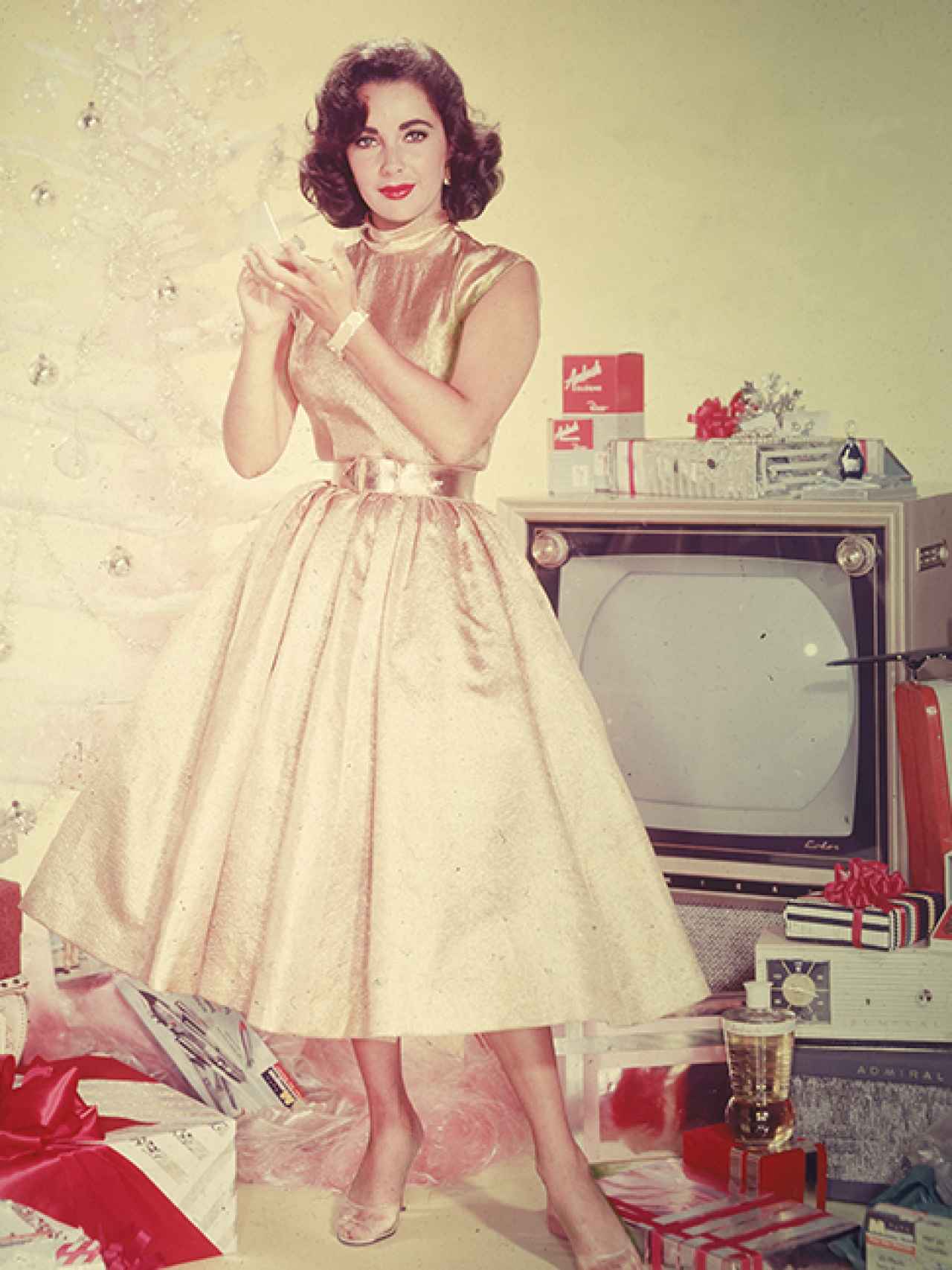 Elizabeth Taylor en un spot publicitario de los años cincuenta.