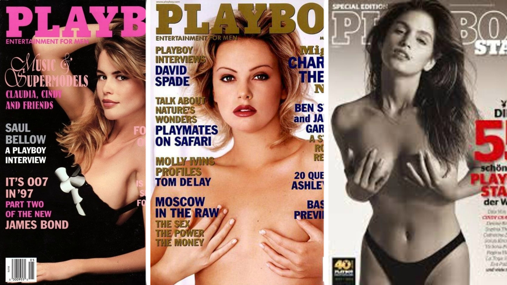 Claudia Schiffer, Charlize Theron, Cindy Crawford no tuvieron reparos en protagonizar la portada de la revista.
