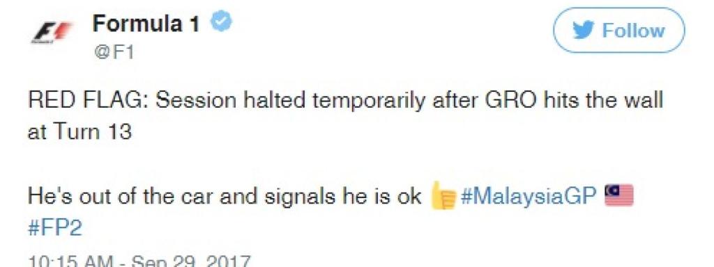 Tweet del cuento oficial de la F1