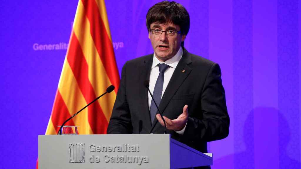 Carles Puigdemont, en rueda de prensa.