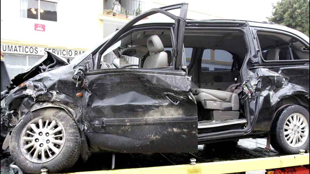 El coche en el que viajaba Ana Torroja en el accidente de 2004.