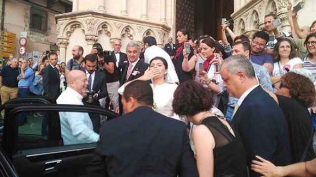 Momento de la llegada de la novia a la Catedral de Cuenca.