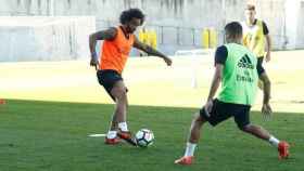 Marcelo en el entrenamiento del Real Madrid