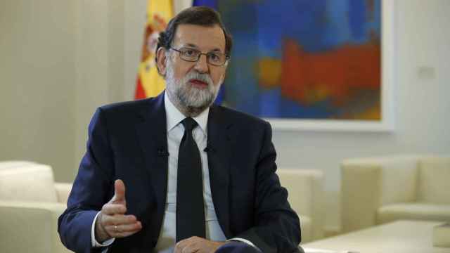 El jefe del Ejecutivo, Mariano Rajoy, durante la entrevista.