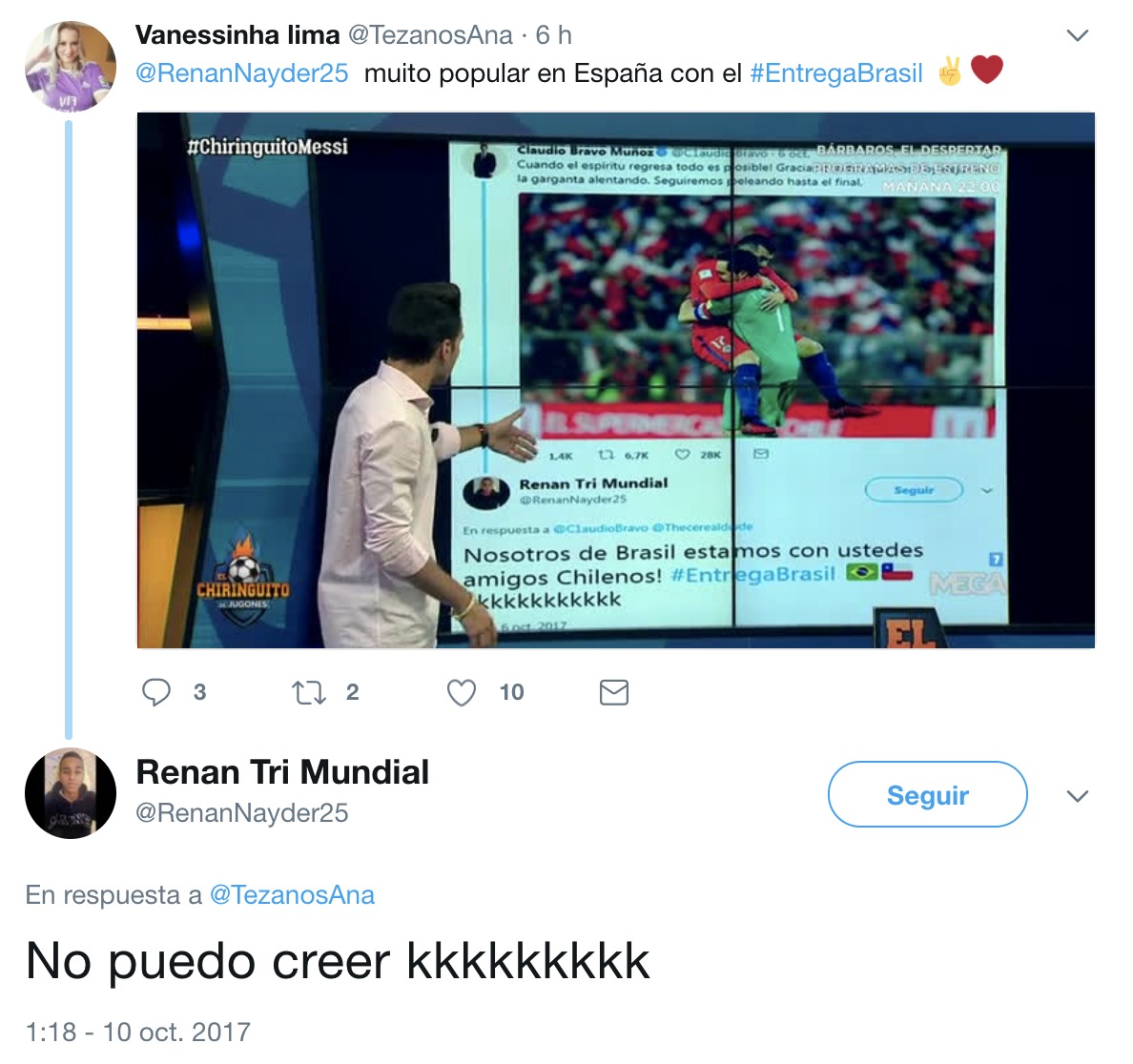 El Chiringuito trollea a un tuitero brasileño en directo y pasa de 50 a más de 2.000 seguidores