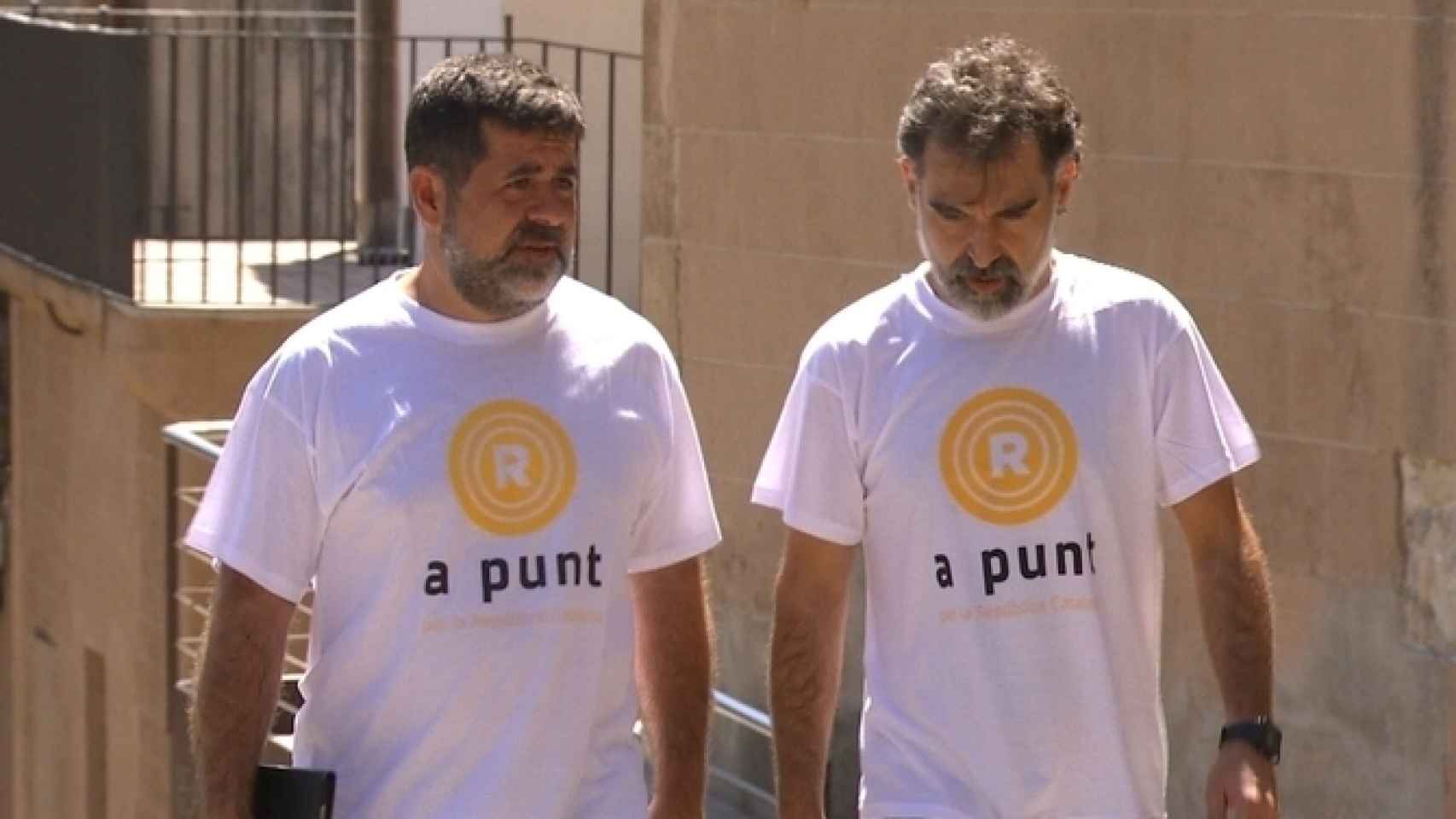 Jordi Cuixart y Jordi Sánchez en una imagen de archivo.