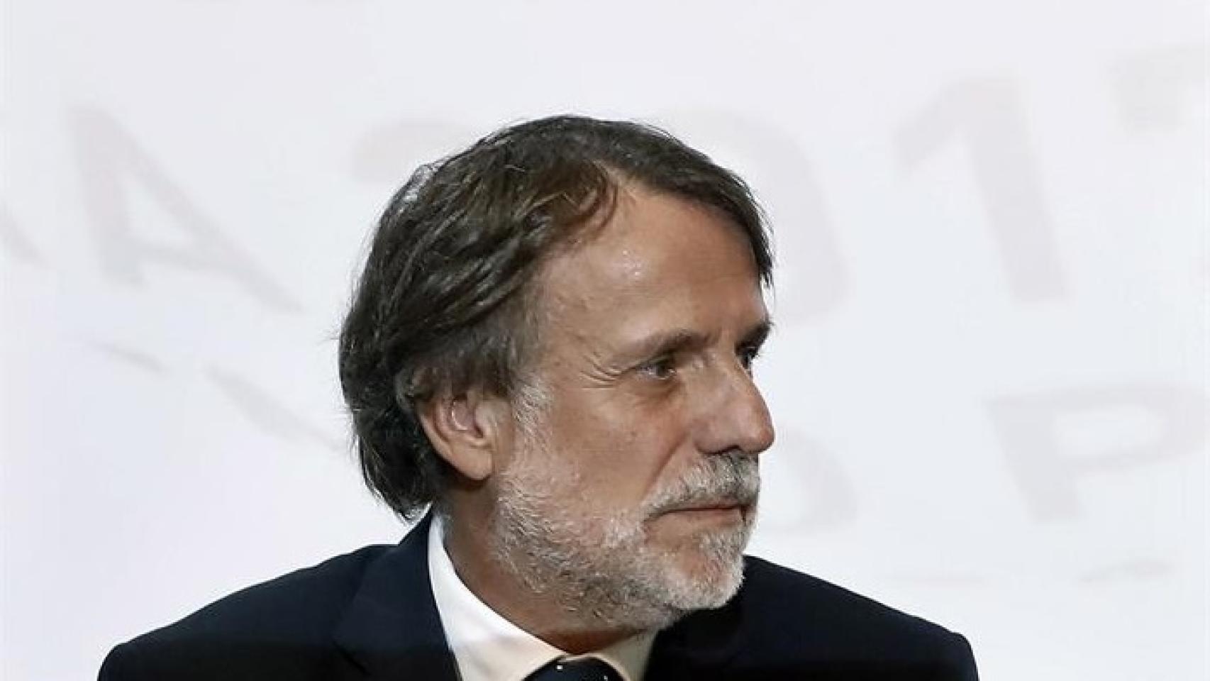 El presidente de Planeta, José Creuheras, durante la rueda de prensa del último Premio Planeta.