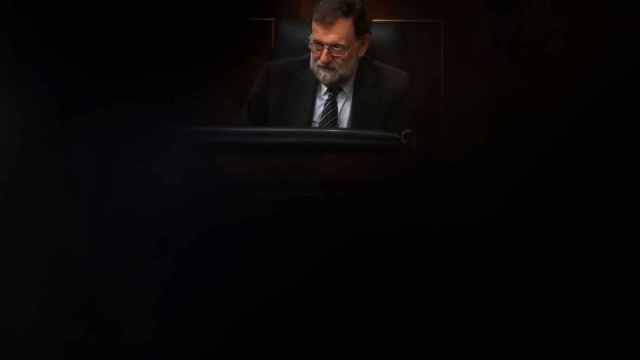 El presidente del Gobierno, Mariano Rajoy, este miércoles en su escaño.