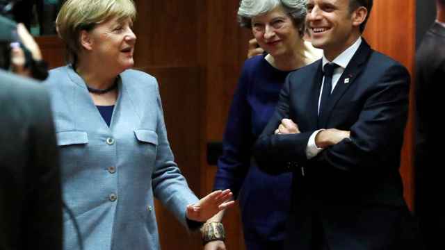 Merkel, May y Macron en la cumbre de Bruselas