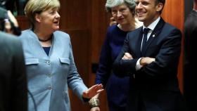 Merkel, May y Macron en la cumbre de Bruselas