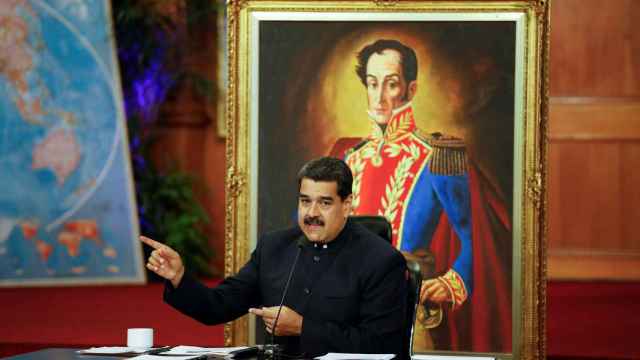 Nicolás Maduro durante una rueda de prensa en el Palacio de Miraflores.
