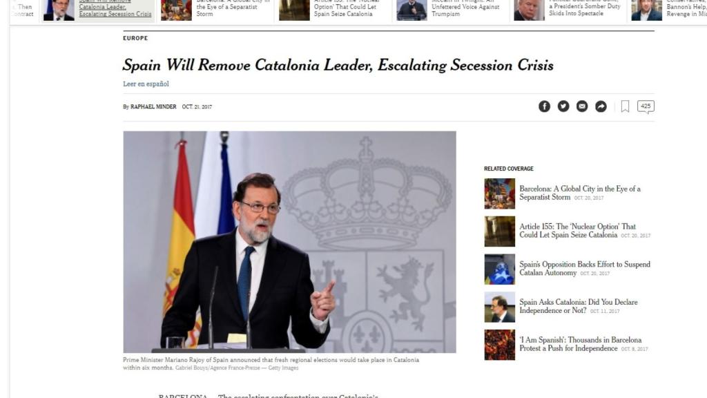 Artículo en la edición digital de The New York Times.