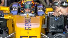 Carlos Sainz, con el equipo Renault.