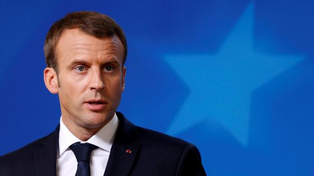 El presidente Macron, durante la última cumbre de la UE