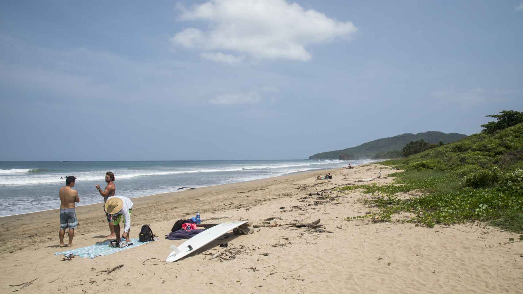 A pesar de la anidación de la tortuga baula, a algunas horas está permitido el surf en Playa Grande.
