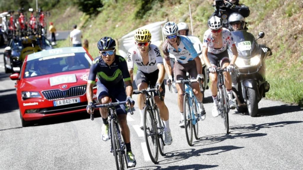 Nairo Quintana y Mikel Landa, detrás de él, en el último Tour de Francia.