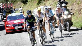Nairo Quintana y Mikel Landa, detrás de él, en el último Tour de Francia.