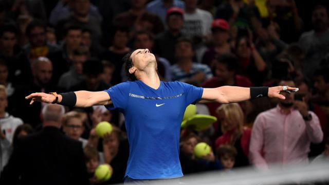 Nadal, tras ganar a Chung en París-Bercy.