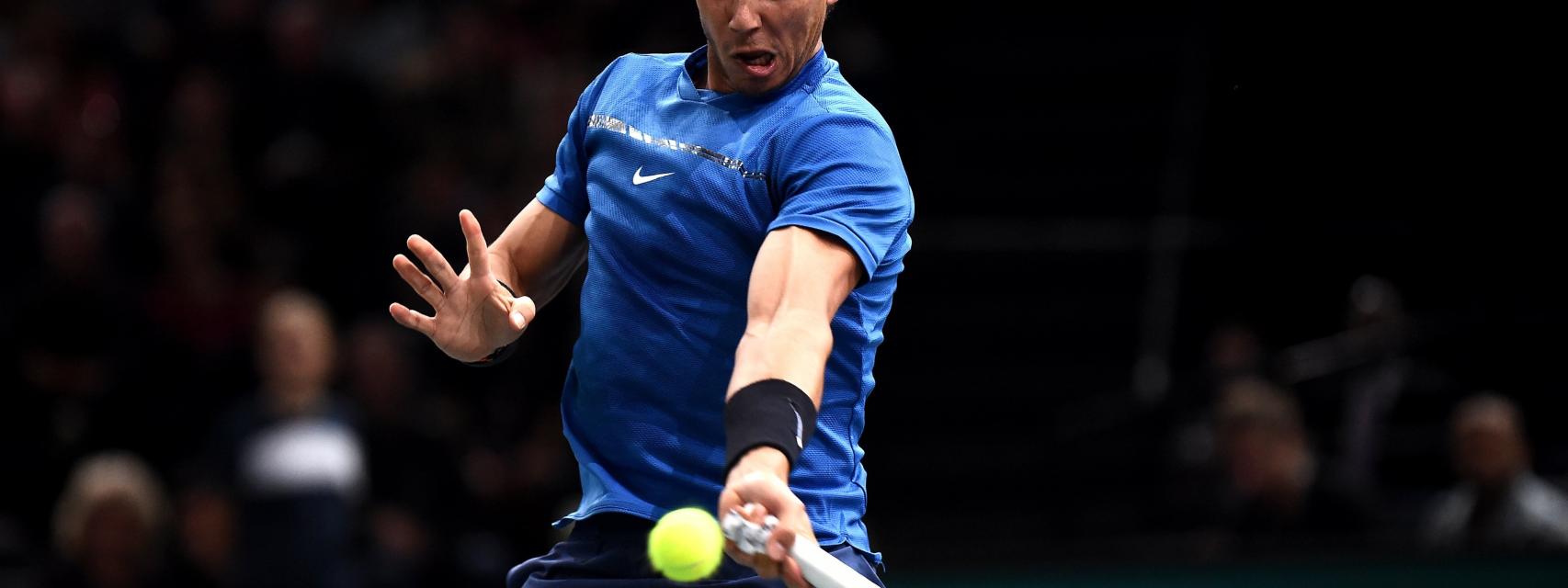 Nadal, durante el partido ante Chung.