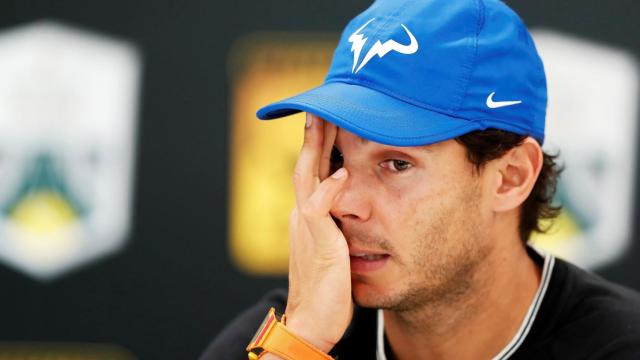 Nadal, tras anunciar su retirada del torneo de París.