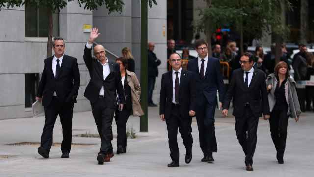 Los consejeros de Puigdemont llegando a la Audiencia el pasado día 2 de noviembre