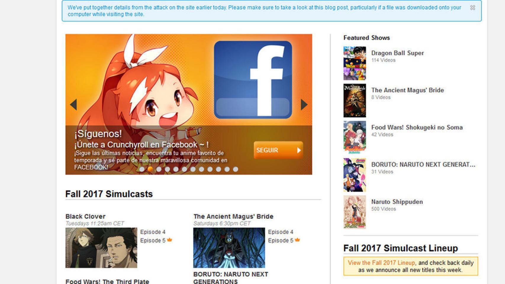 Crunchyroll recibe una ola de criticas por emitir la versión