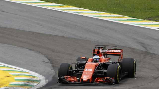 Fernando Alonso, durante el GP de Brasil.