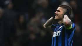 Icardi celebrando un gol con el Inter de Milán. Foto Inter.it