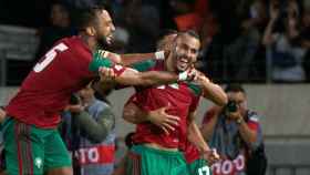 Marruecos celebra la victoria contra Costa de Marfil. Foto. Twitter (@fifaworldcup_es)