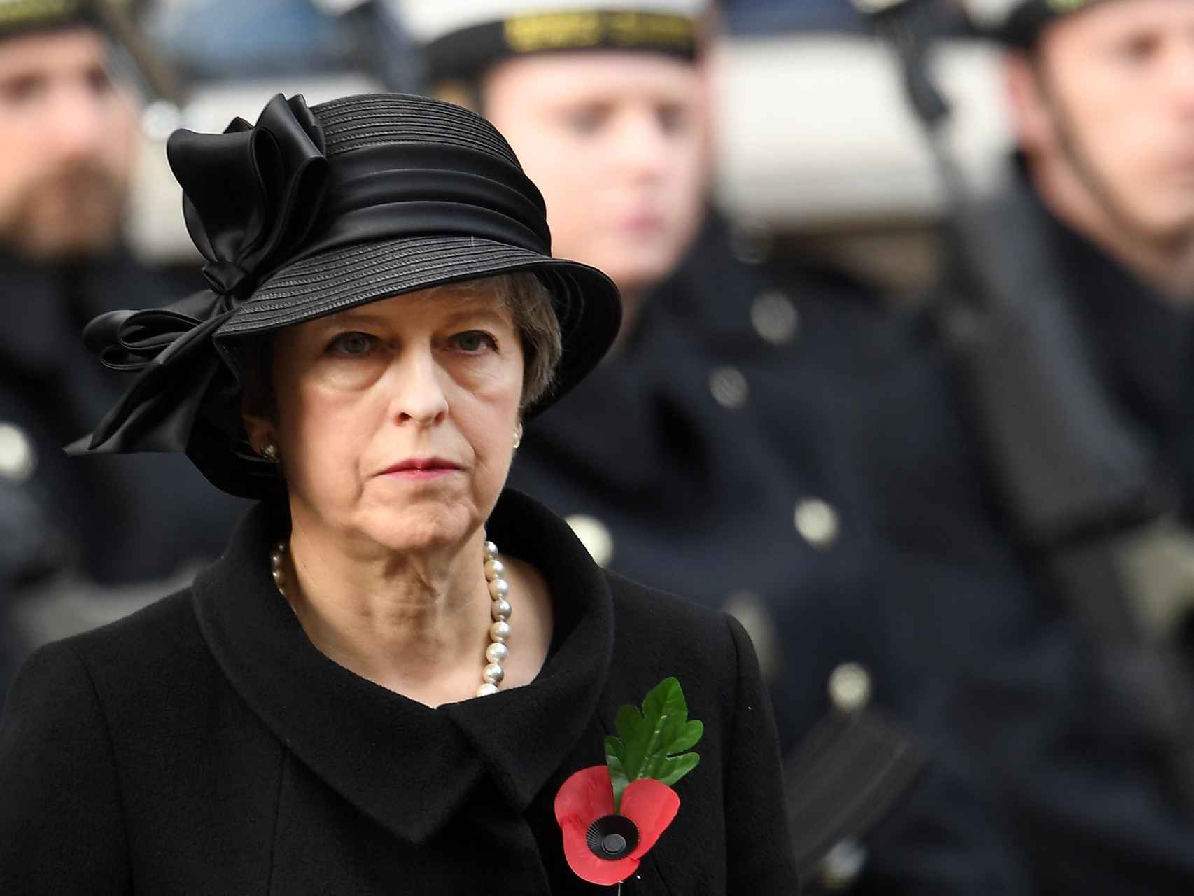 Theresa May en el homenaje a los caídos celebrado en Londres