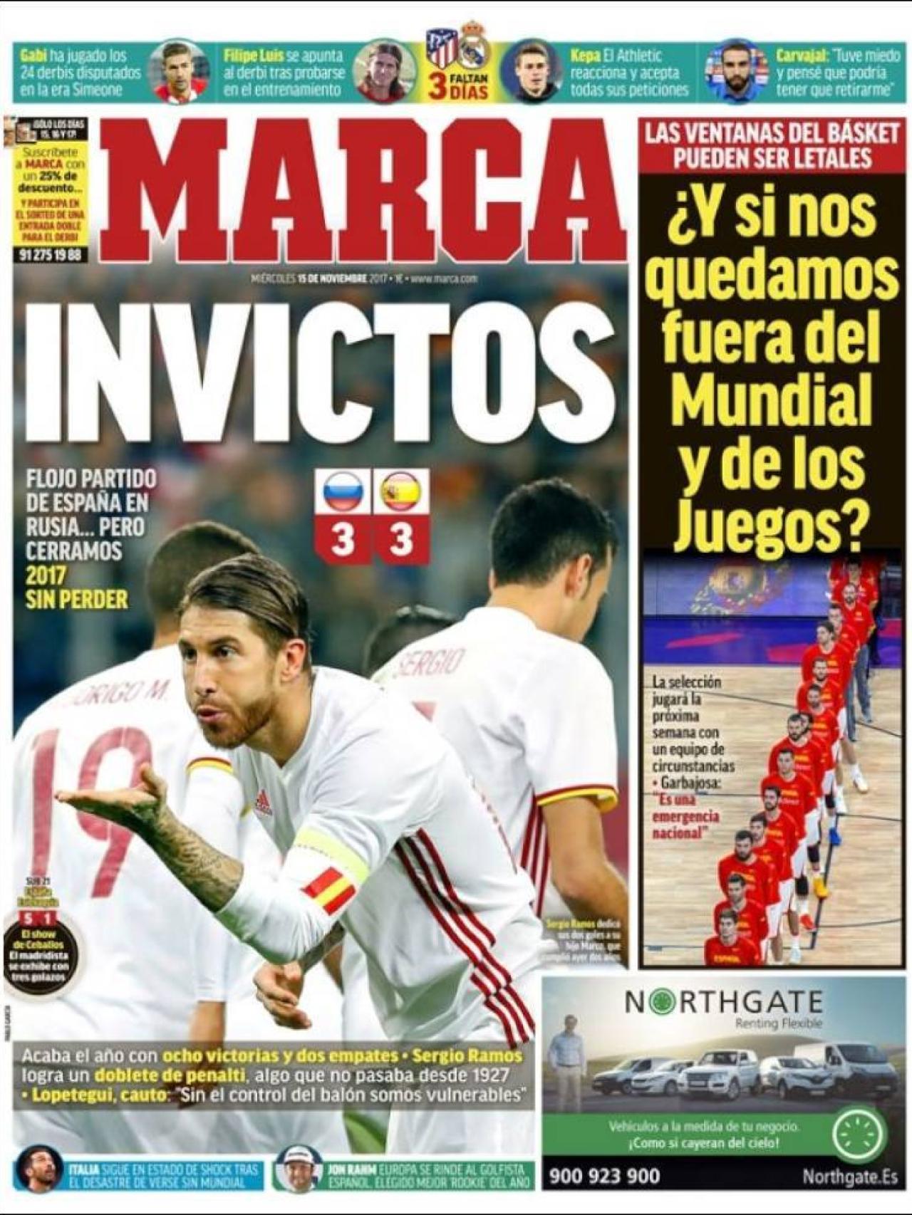 Las portadas de la prensa deportiva del 15 de noviembre