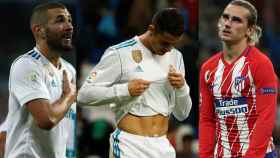 Benzema, Cristiano Ronaldo y Griezmann.