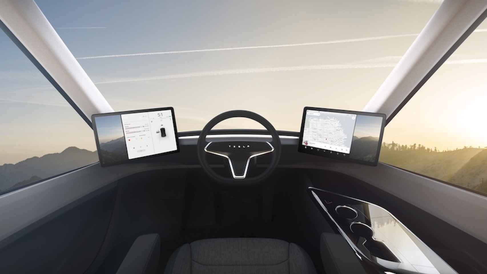 Interior del Tesla Semi