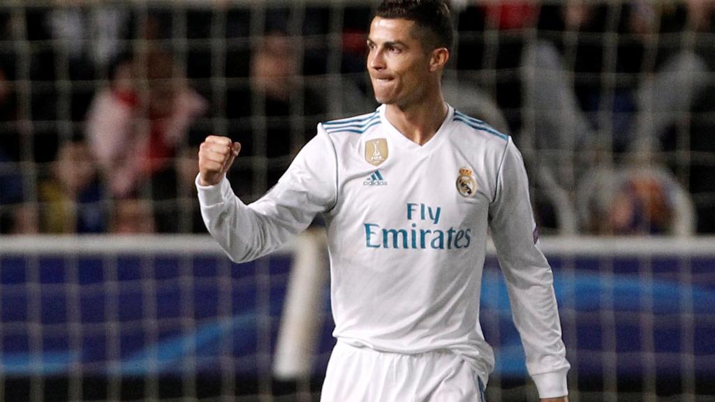 Cristiano celebra uno de su goles en Chipre.