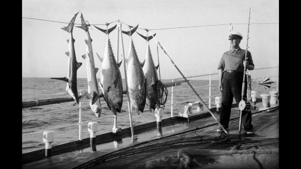 Franco, durante una jornada de pesca.