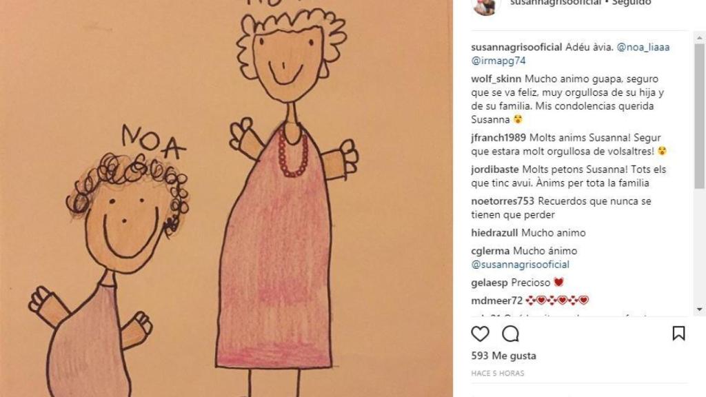 El dibujo de la hija de Susanna Griso en las redes sociales.