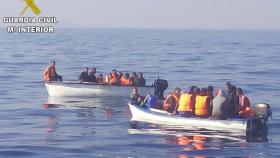Pateras interceptadas en el Estrecho.
