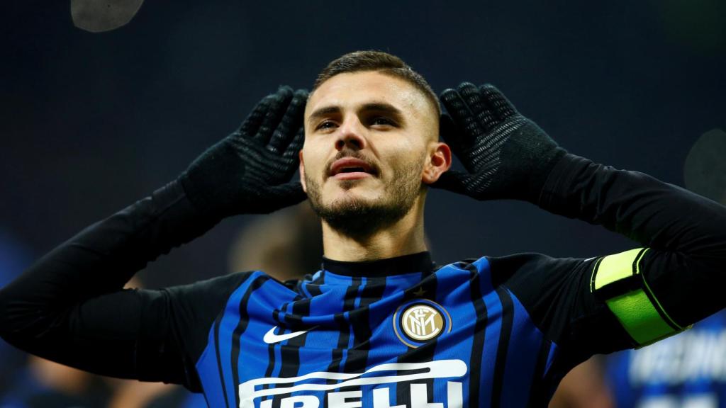 Icardi celebra uno de sus 13 goles con el Inter en la presente edición de la Serie A.