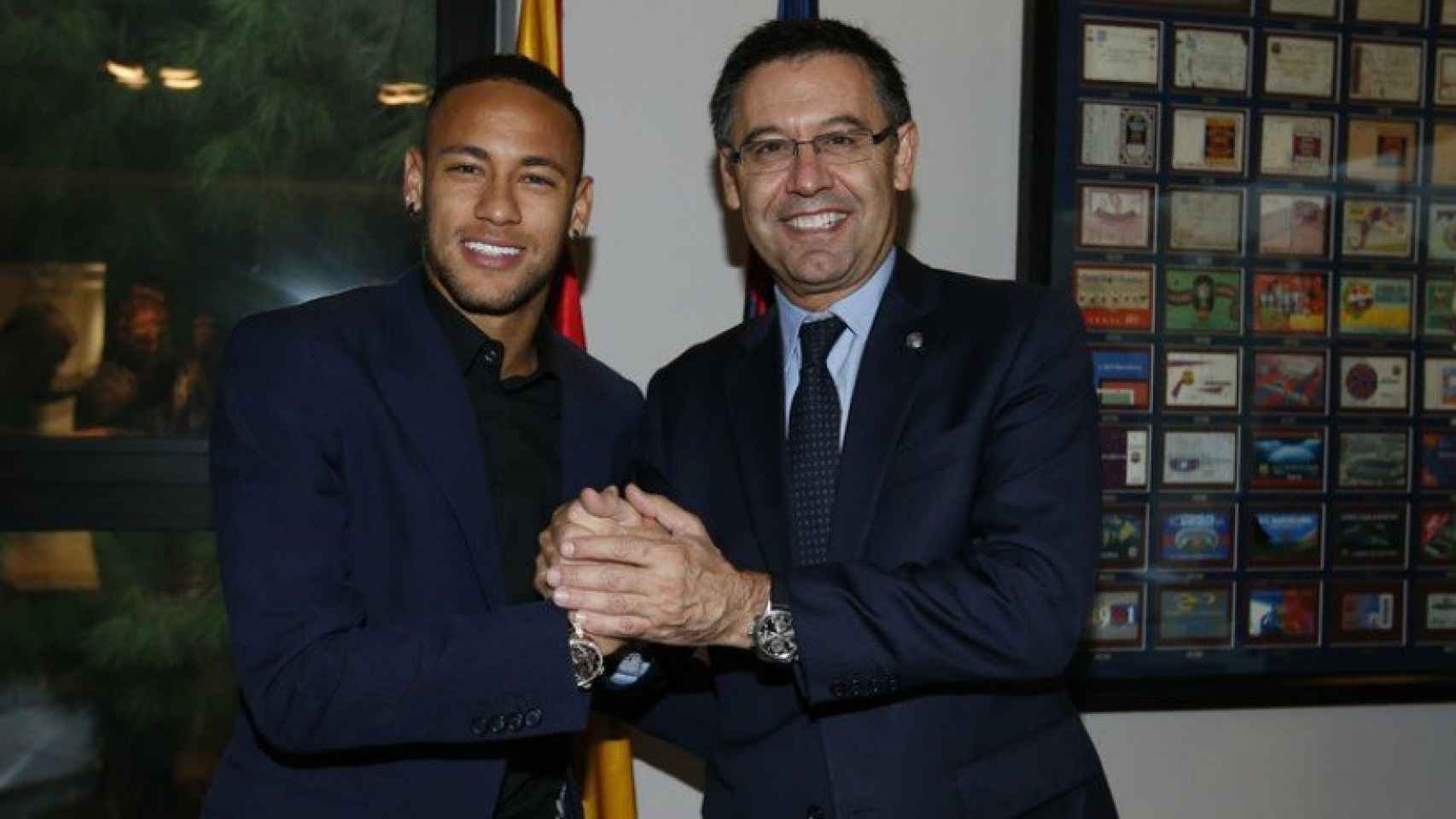 Neymar y Bartomeu. Foto. fcbarcelona.es